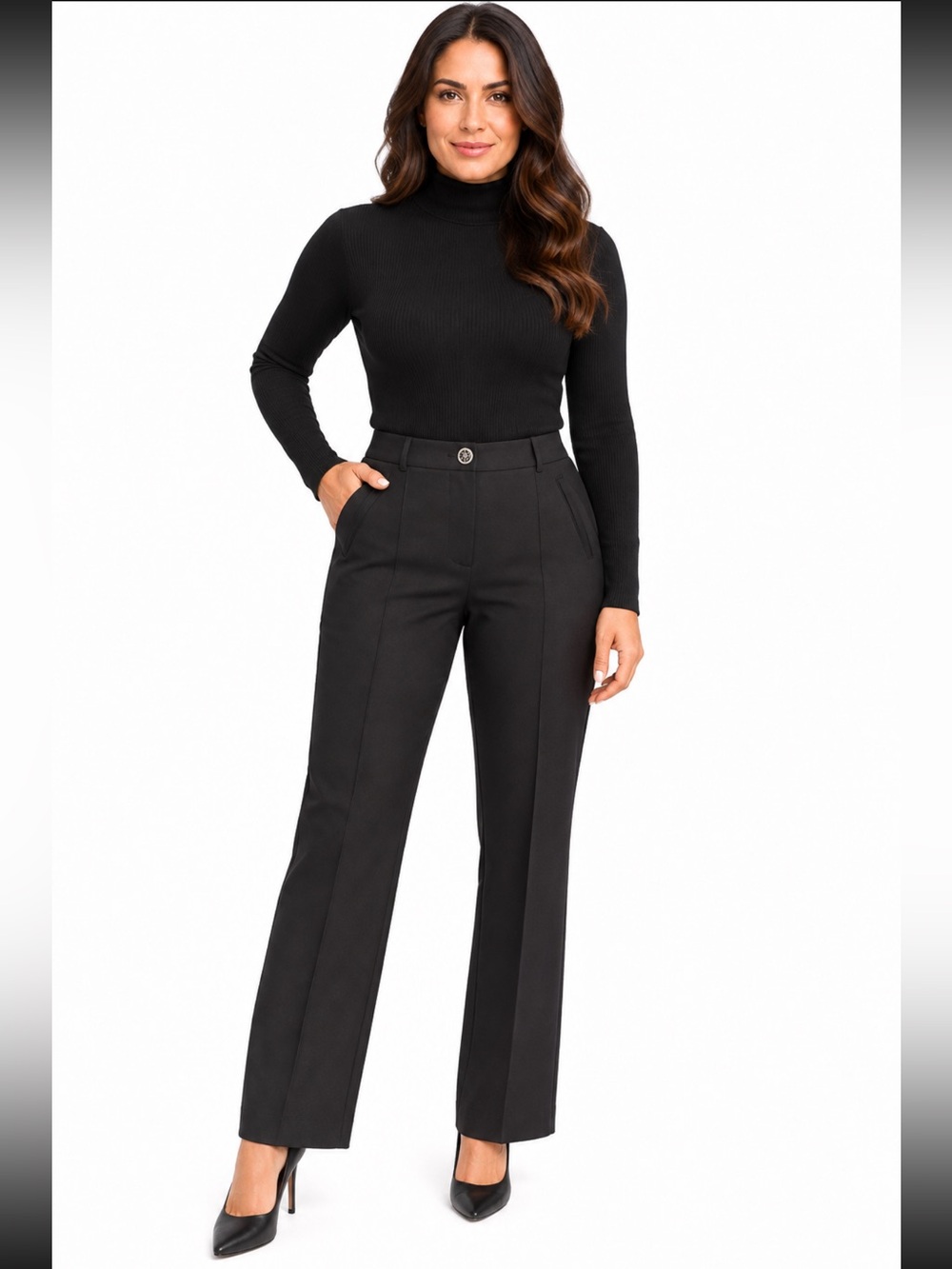 Cortelle Women’s Size 40 Black Straight Leg Dress Pants Career Work Trousers